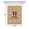 Avery Kraft Brown Round Labels with Sure Feed, 2.25" diameter